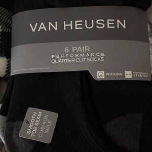Van Heusen Black Quarter Cut Performance Socks - 6 Pack